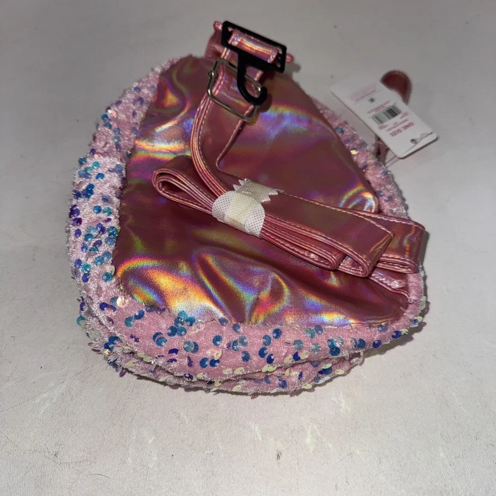 Justice Preowned Girls Mini Backpack/Silver Sparkle - Picture 2 of 4